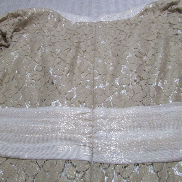 Laundry by Design Gold Lace Shimmer Overlay Mini Dress - Picture 11 of 13